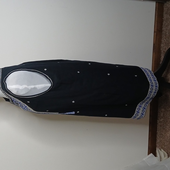 Madewell black boho midi dress side 6 - Picture 6 of 12